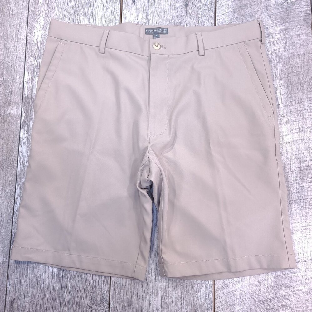 Peter Millar Shorts Mens 36 Beige Salem Performance Contemporary Golf Stretch